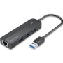 Vention CHNBB Hub USB 3.0 de 3 Puertos 5 en 1 con Adaptador Ethernet Gigabit RJ45 y Puerto MicroUSB PD para Carga